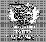 Puzzle Bobble GB title screen for GameBoy